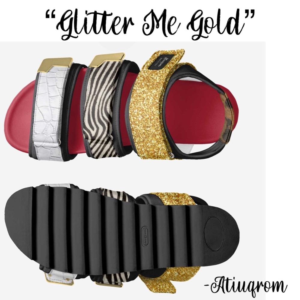 Gold and Black Sandals
